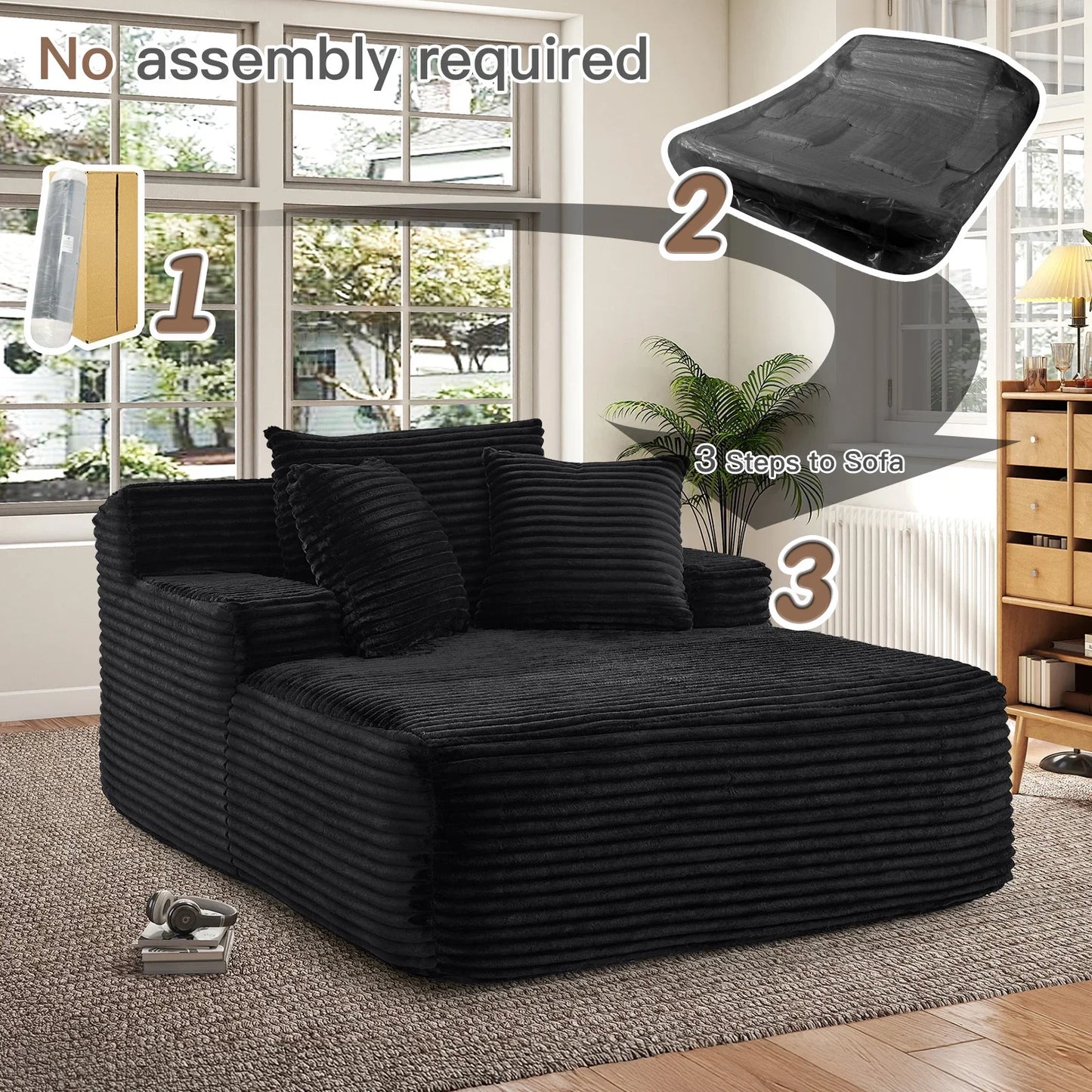 Chaise longue oversize pour intérieur - canapé-lit de sol effet nuage