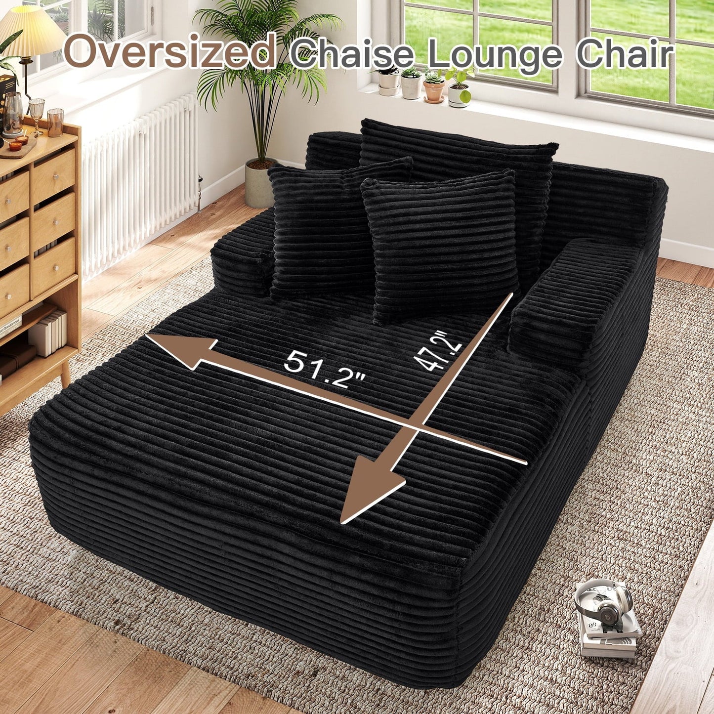 Chaise longue oversize pour intérieur - canapé-lit de sol effet nuage