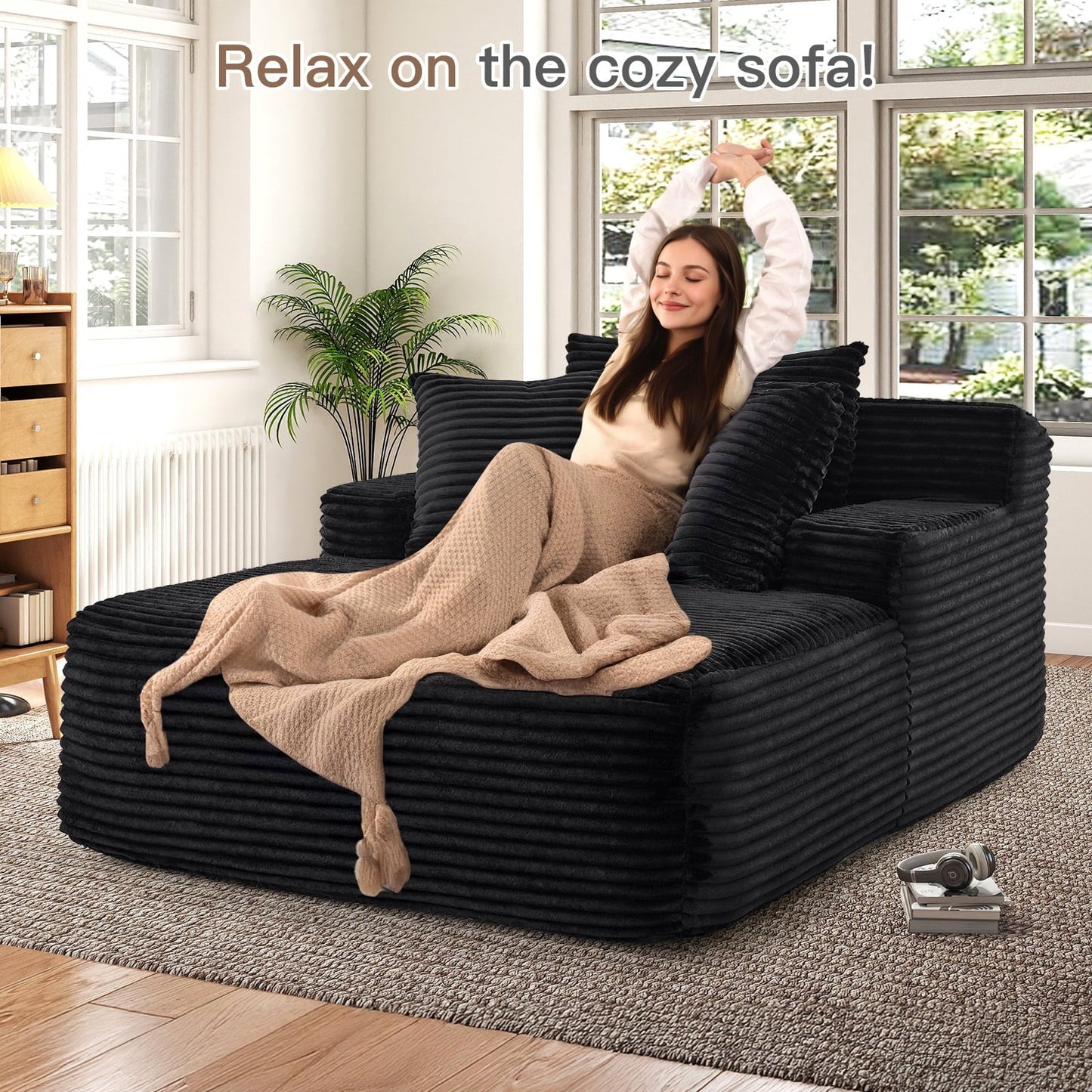 Chaise longue oversize pour intérieur - canapé-lit de sol effet nuage